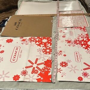 5 Coach Red Gift Bags & 2 Gift Boxes